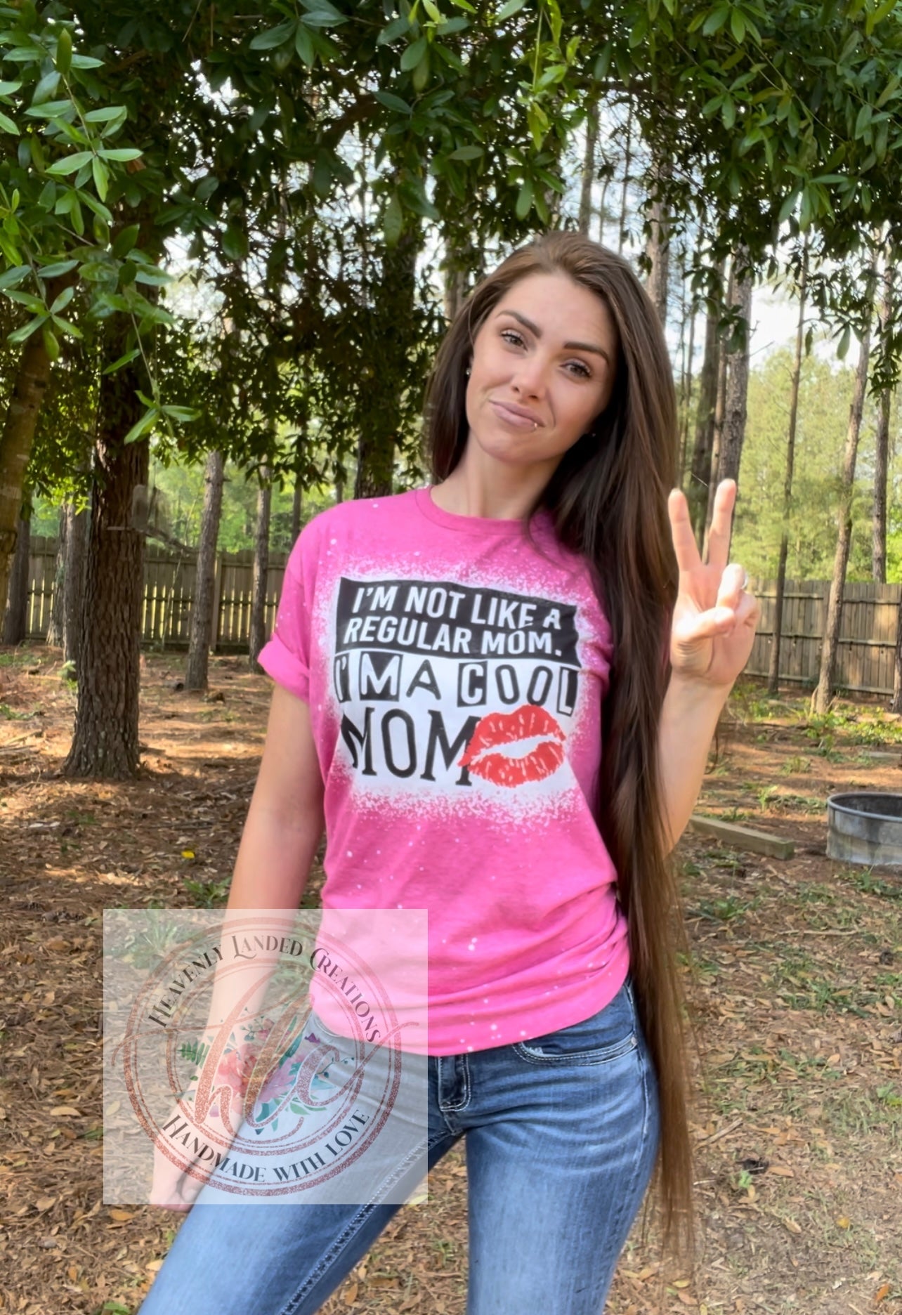Bleached Tee Cool Mom