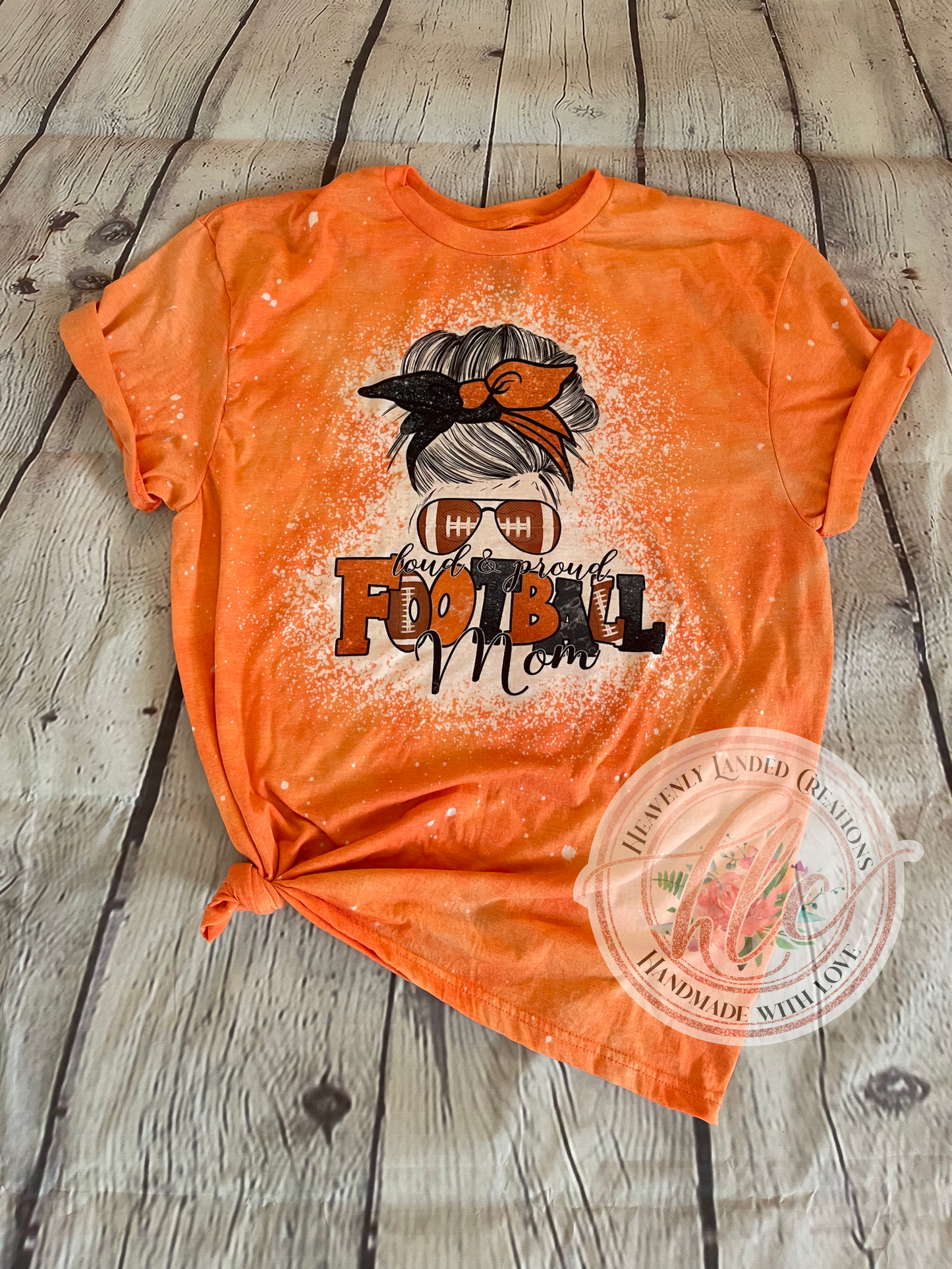 Bleached Tee Football Mom