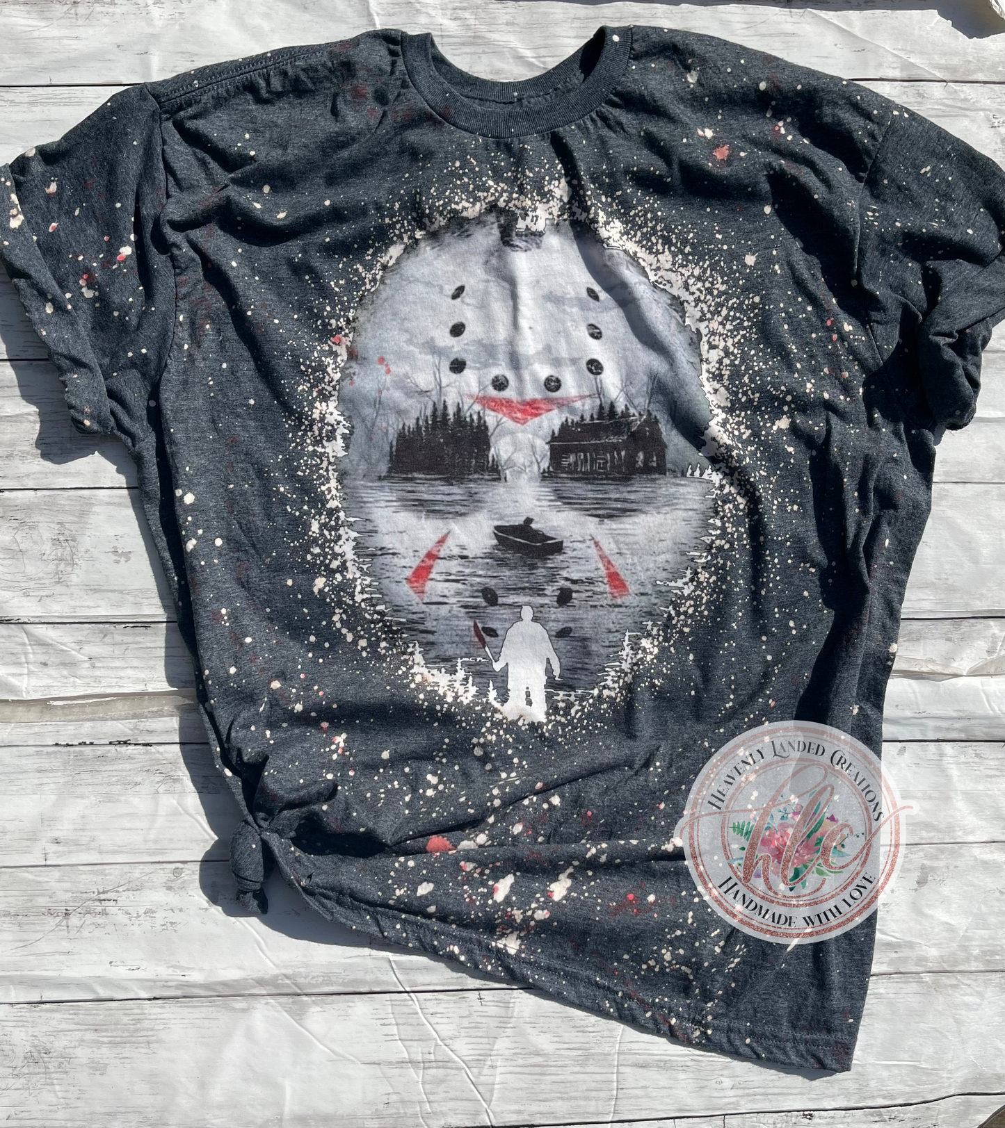Bleached Tee Jason Horror