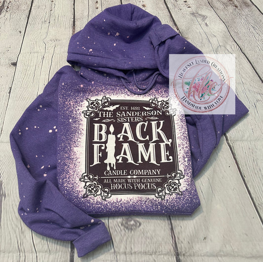Bleached hoodie Black Flame