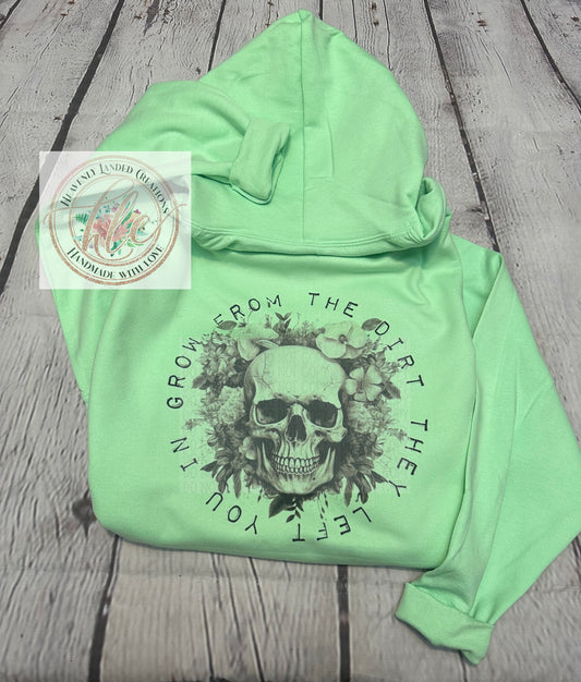 NON BLEACHED SKULL FLORAL HOODIE