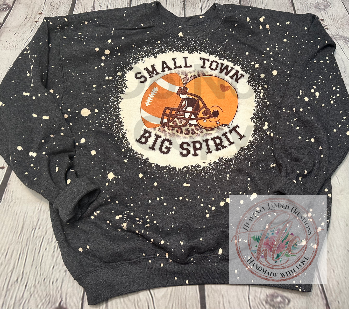 Bleached Tee Football Small Town