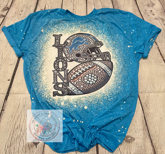 Bleached Tee Football Lions