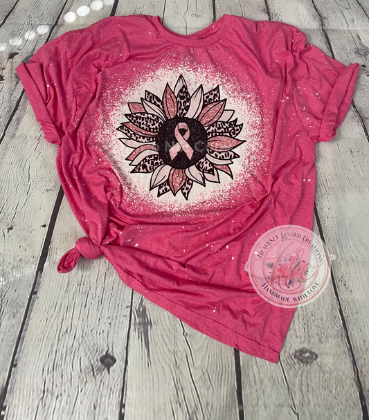 Bleached Tee Breast Cancer Awareness