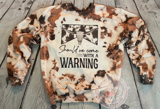 Bleached Crew Cow Hide Warning