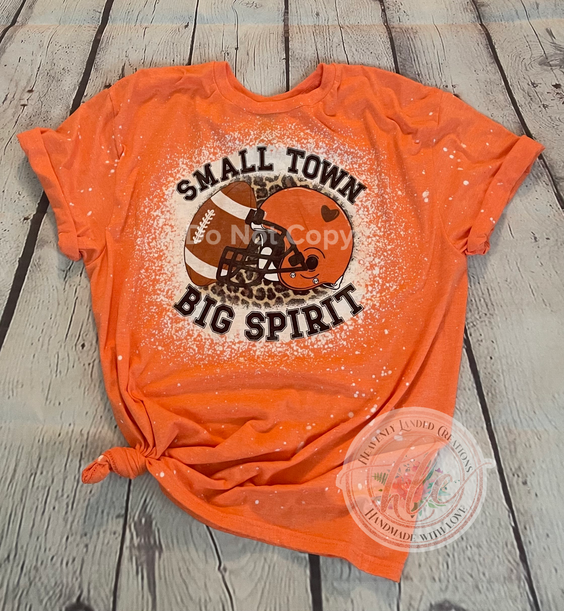 Bleached Tee Football Small Town