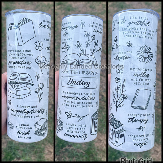 Sublimation Tumbler Book Lover