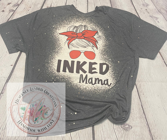 Bleached Tee Inked Mama