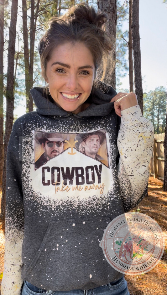 Bleached Hoodie Cowboy Take Me Away