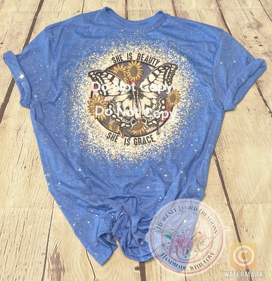 Bleached Tee She Is Beauty