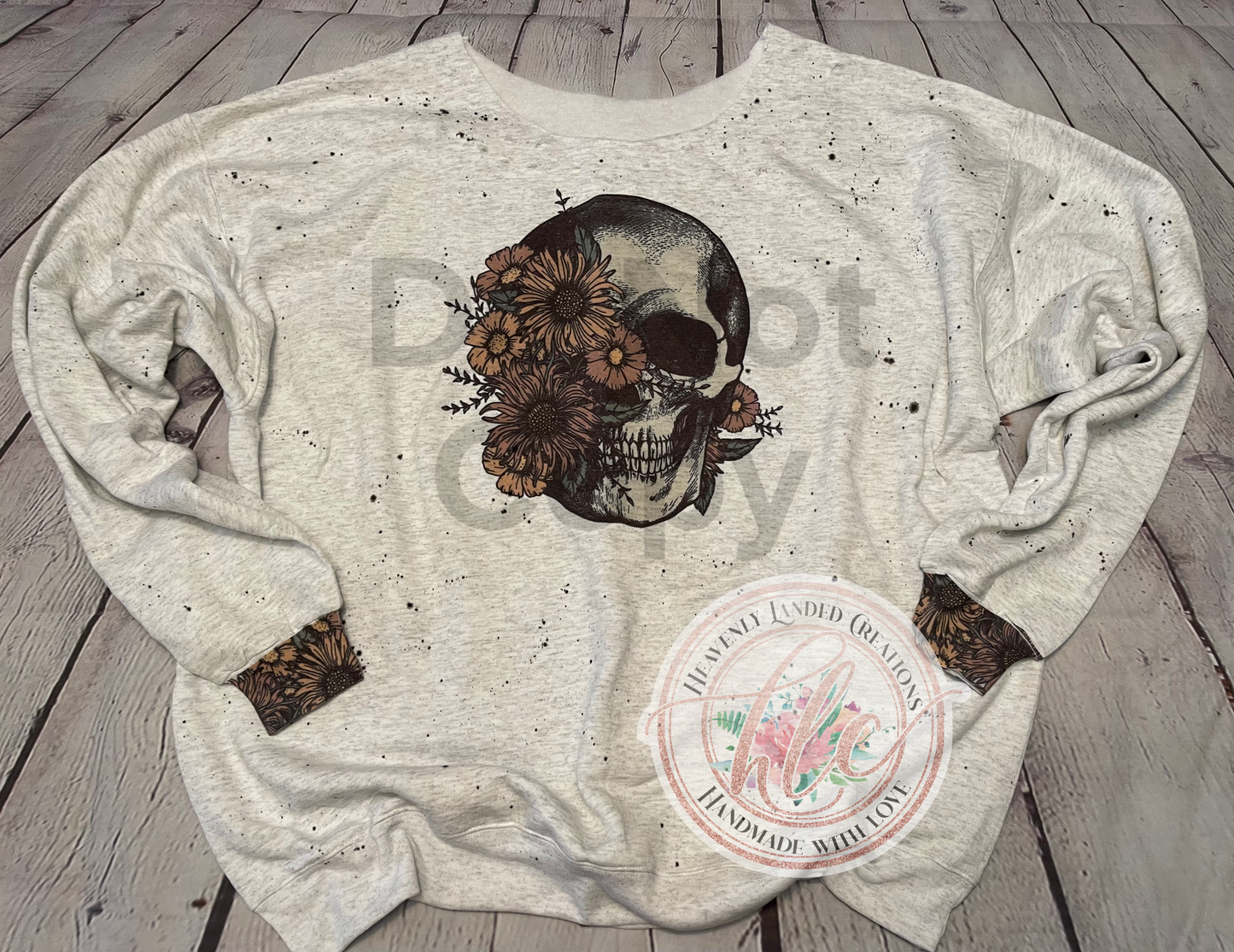 NON Bleached Crew Skull Floral