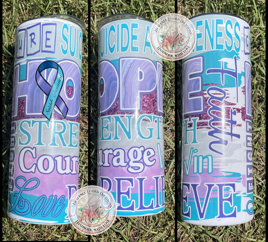 Sublimation Tumbler Suicide Awareness