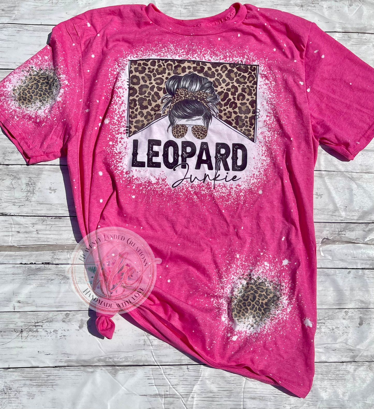 Bleached Tee Leopard Junkie